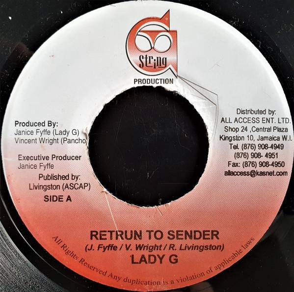 

7-дюймовая пластинка LADY G - Return To Sender NONE G-String Produc 2005 Ямайка Регги, Ска и Даб Б/У