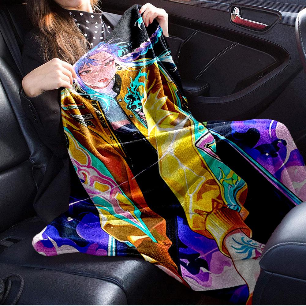 K-POP Anime Girls Group Four Seasons Soft Warm Blanket All-Season Thick Knit Polyester Bedspread for Bed, Camping, Travel Perfect Gift