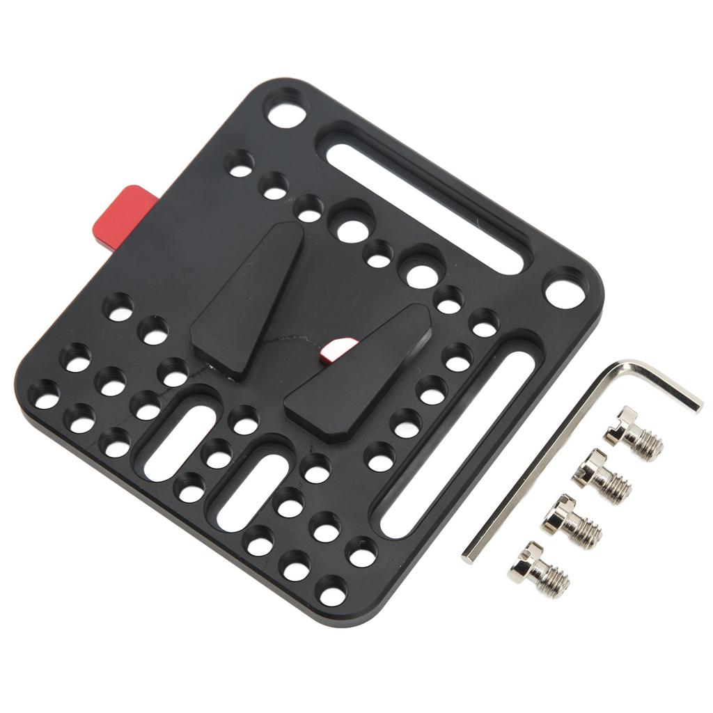 V Mount Lock Battery Plate Aluminum Alloy V Lock Battery Quick Release Plate for Photograph Camera Power Supply