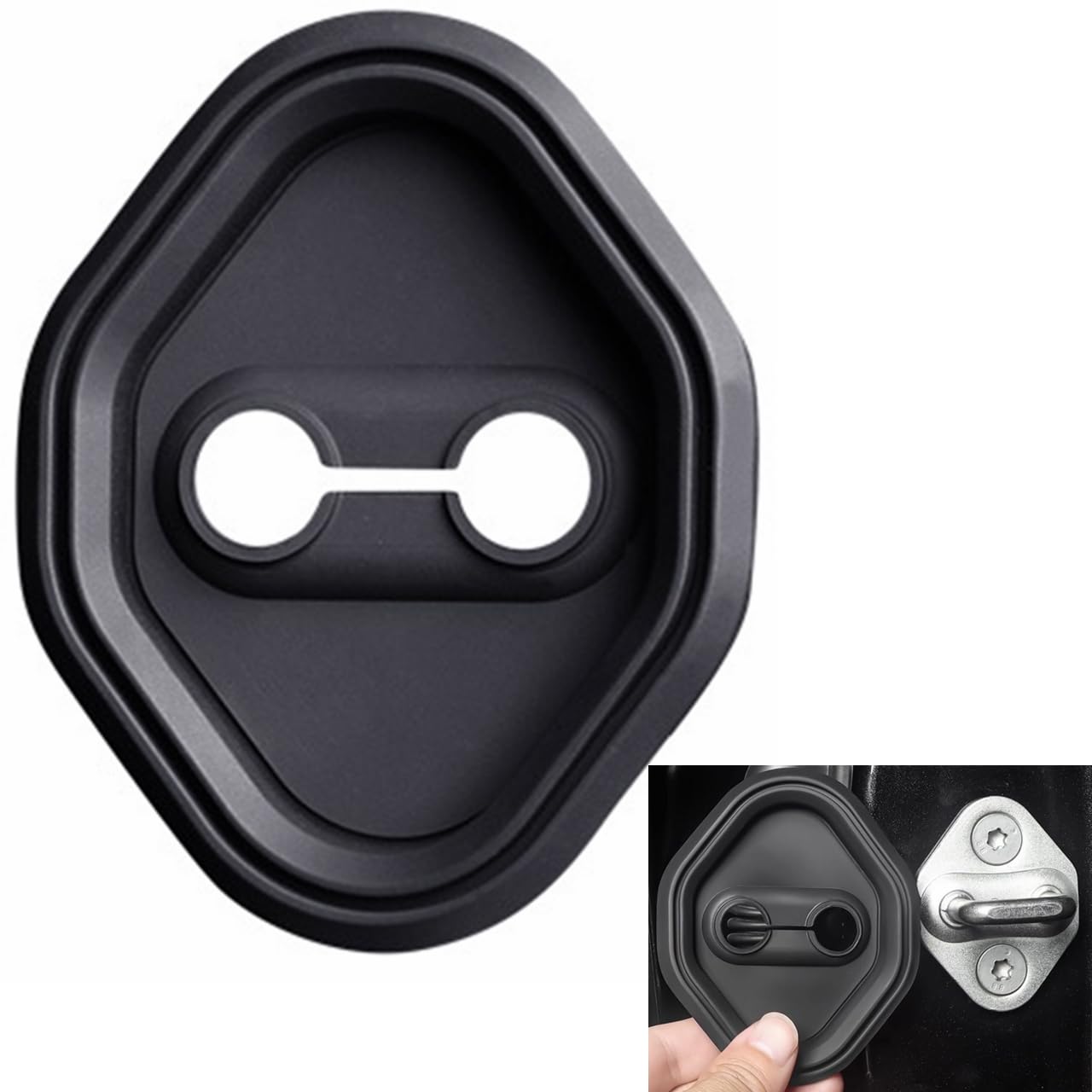 

Universal Door Striker Cover Noise Prevention Quiet Cooling Efficiency Toyota Honda Silicone Black (4) чёрный