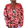 Women's Fashion Christmas Printed Long Sleeve Knitted Cardigan Button Down Jacket