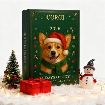Coigi Advent Calendar 2025 24 Days Christmas Countdown with 24 Acrylic 2D Cute Corgi Pendants Dog-Themed Ornaments Set Holiday Gift