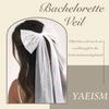 Lange Band-Haarspangen Weiße Haar-Accessoires Elegante Perlen-Schleifen-Haarnadel Hochzeitsparty