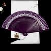 Silk Cloth Color Changing Folding Fan Bamboo Material Dance Fan Elegant Handicraft Fan  Summer Use