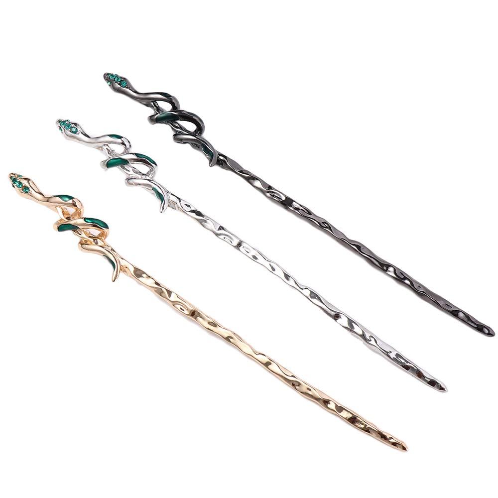 Tool Girl Haaraccessoires Groen Zilver Oude Stijl Haarpin Chinese Stijl Hoofddeksel Hanfu Haarspelden Metalen Slang Haarpin