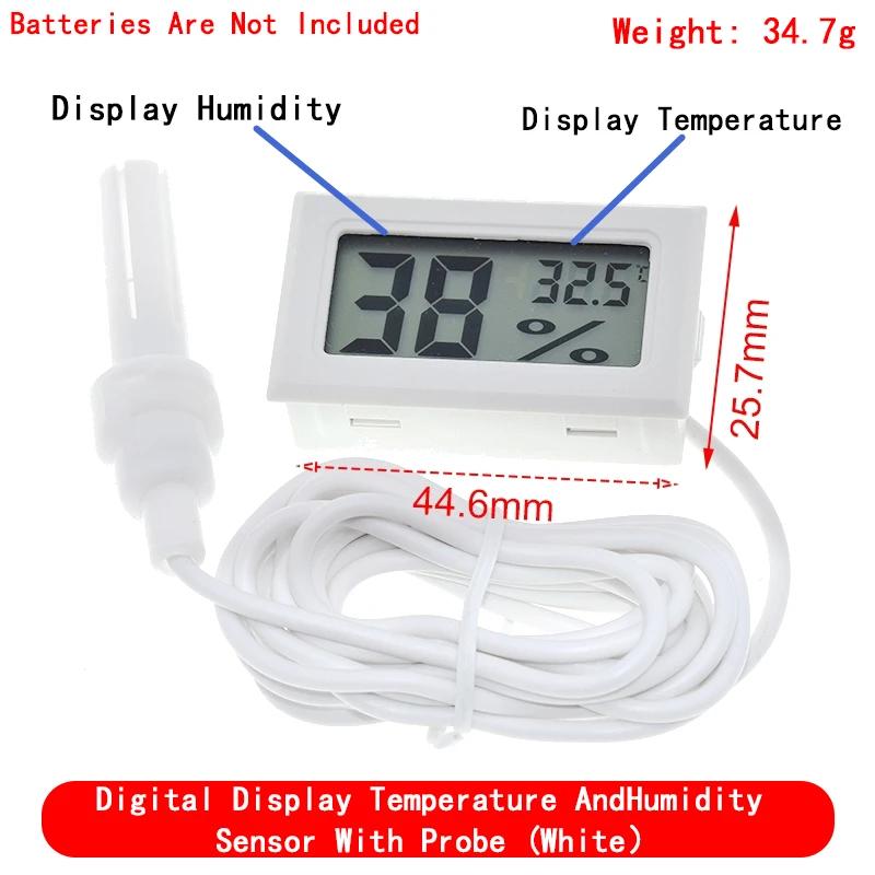 Mini LCD Digital Thermometer Used for Freezer Temperature - 50-110℃ Refrigerator Thermometer Indoor and Outdoor Waterproof Probe