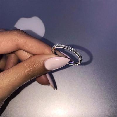 Simple Ladies Ring Clip-on Diamond Ring Zircon Ring In A Row of Diamonds Popular Ring