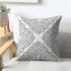 Gray Blend Pattern Cushion Cover Natural Linen Organic Fabric Double-Sided Printing Breathable Perfect For Home Decor