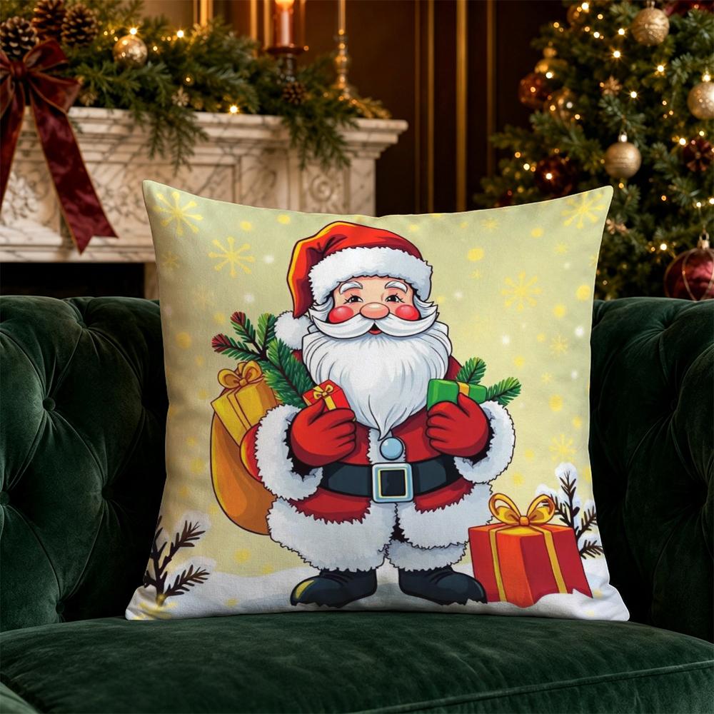 Christmas Cute Throw Pillow Covers Pattern Cushion Cover Suitable for Sofa Bedroom Car Pillow Cover