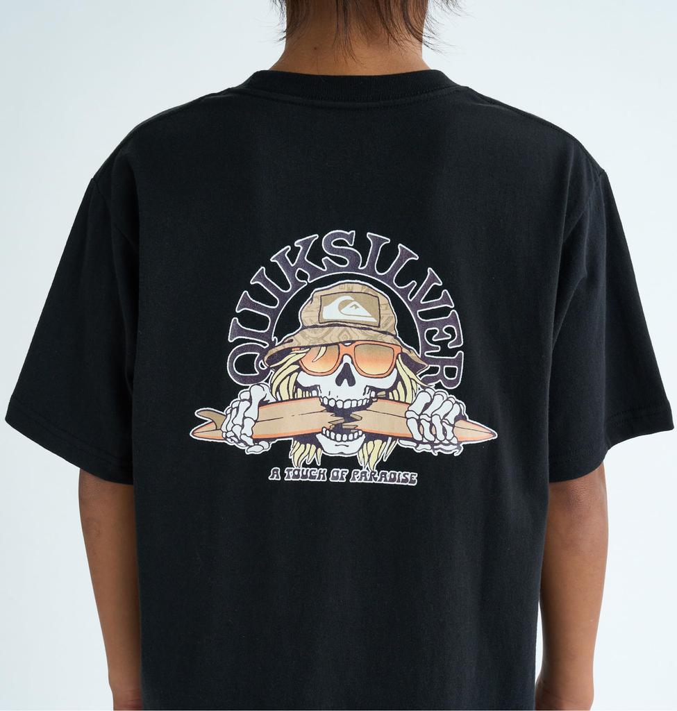 Quiksilver Garment Wash Skull Print Loose Fit Boys' T-Shirt