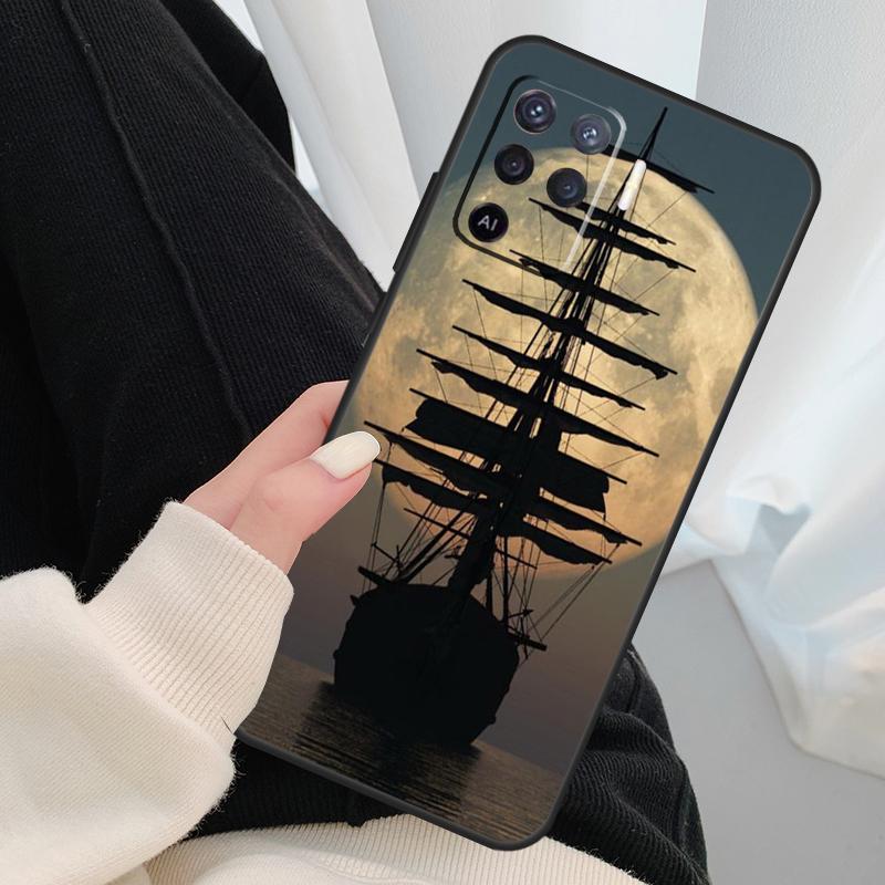 Sailing Pirate Ship Boat Case For Oppo A40 A60 A80 A5 Pro A15 A16 A17 A57 A77 A94 A74 A54 A76 A96 A18 A38 A58 A78 A98