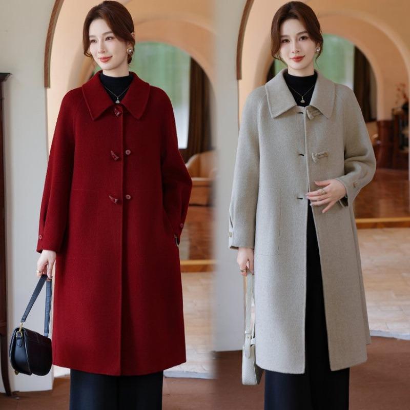 Double-sided cashmere coat for women's medium length autumn and winter new small high-end woolen coat