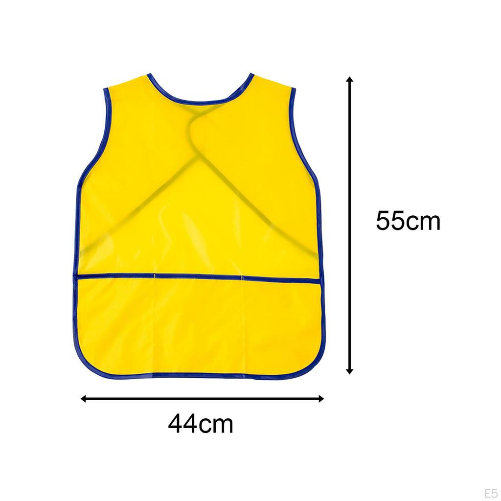 Smocks Painting Aprons Sleeveless Art Supplies Waterproof with Pocket Bib for Cooking Baking