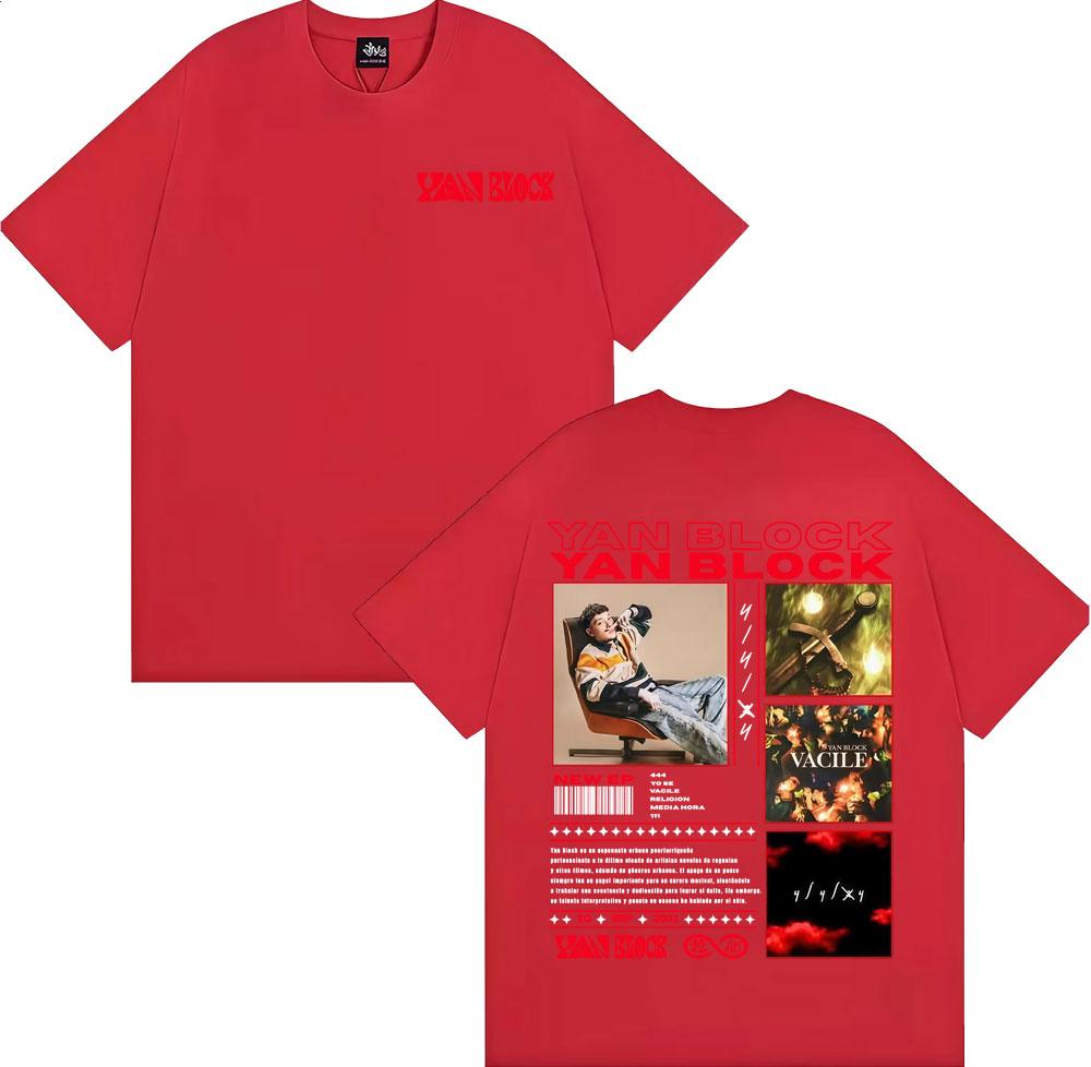 Rapper Yan Block Vacile Album 2025 Graphic T-shirts Men Clothing Fashion Hip Hop T-shirt Male Casual Cotton Short Sleeve T Shirt S
