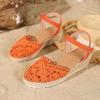Women's Breathable Wedge Espadrille Buckle Sandals - Fashionable Plus Size Thick Sole Sandals