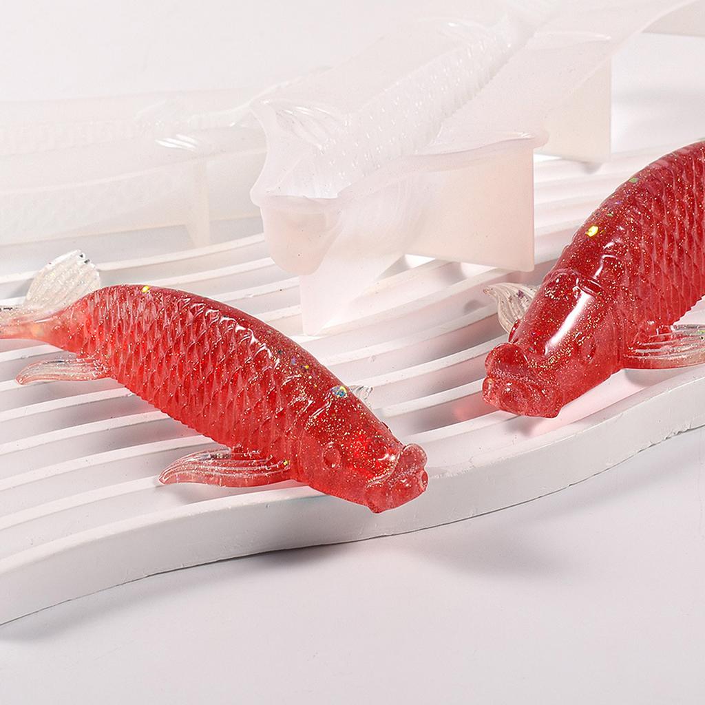 Glossy Silicone Large Fish Mold Wall-mounted Valentines Stereo Mold DIY Ornaments Pendant Epoxy Resin Crafting Molds