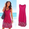 Urban Chic Sleeveless Floral Print Loose Fit Midi Dress Polyester Blend