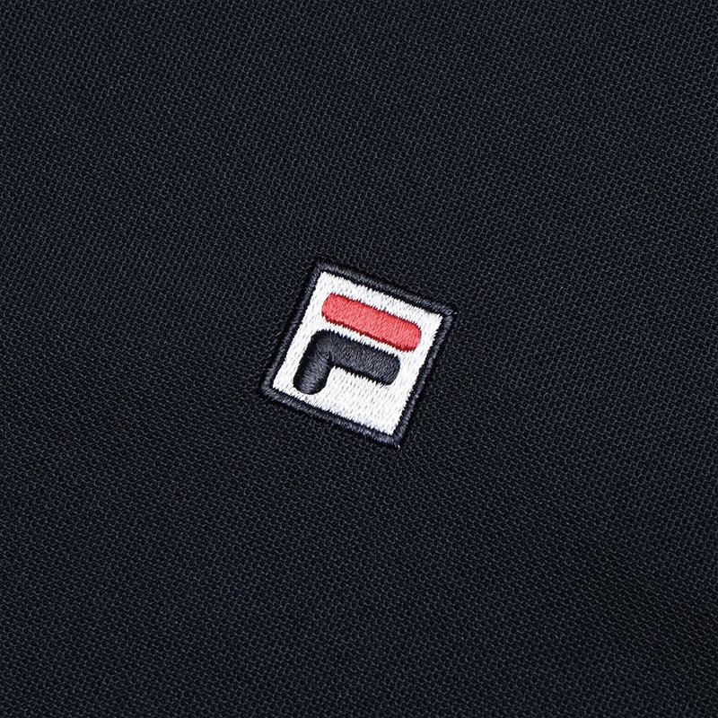 FILA Solid Color Simple Business Commuting Versatile Short Sleeve Polo Men polo Legendary-Blue F51M431103BNV