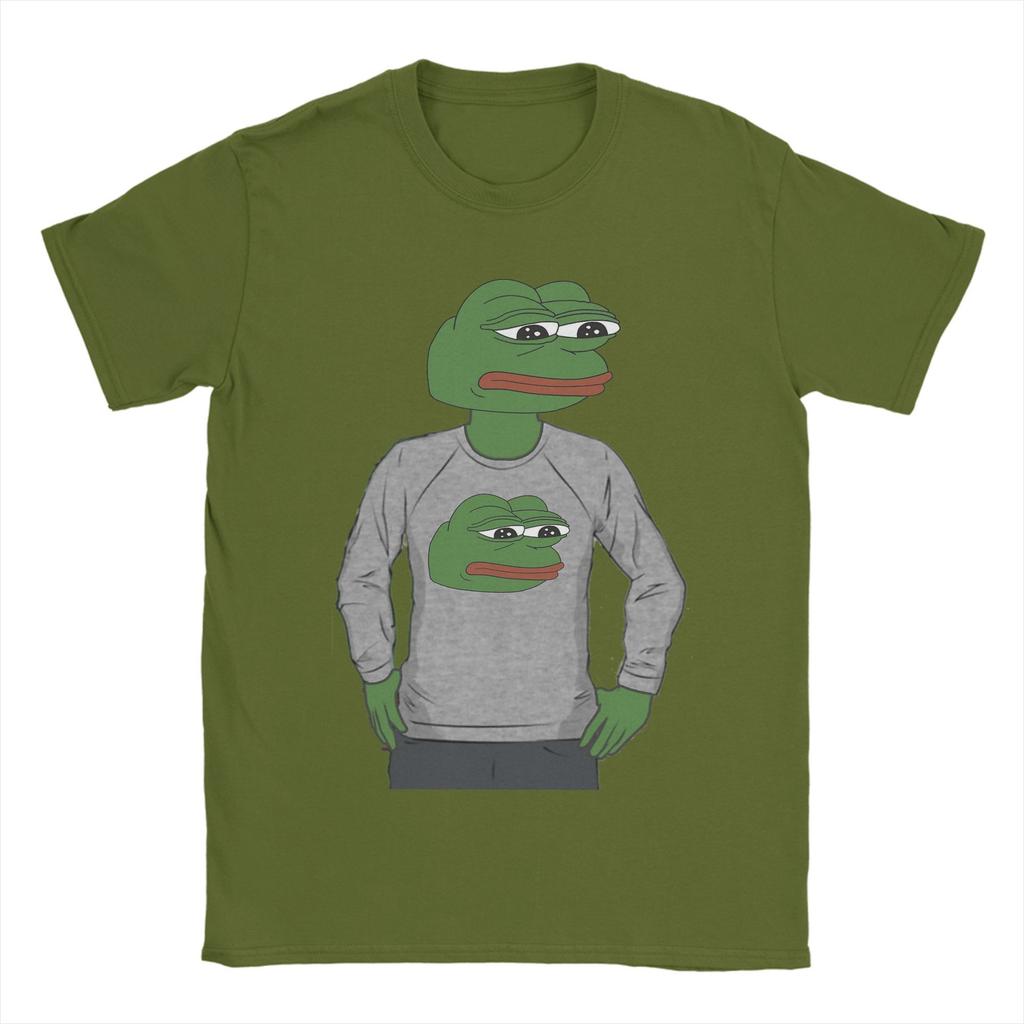 Men's P-pepe Frog Sad T Shirt 100% Cotton Clothes Funny Short Sleeve Round Neck Tees Plus Size T-Shirt