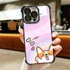 Corgi Dog Cute Plating Phone Case For Iphone 16 17 Pro Max Air 16E 14 15 Plus 12 13 Mini Anti-Fall Airabag Cover