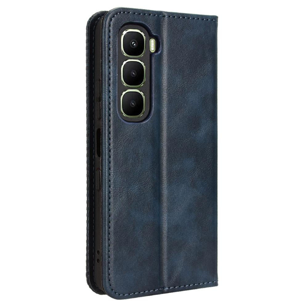 For Infinix Hot 60 5G/60i 4G Leather Case Wallet Stand Retro Texture Phone Cover