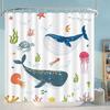 Cartoon Shower Curtain London Red Bus Flowers Cute Car Kids Bath Curtains Creative Pattern Polyester Fabric Home Bathroom Decor