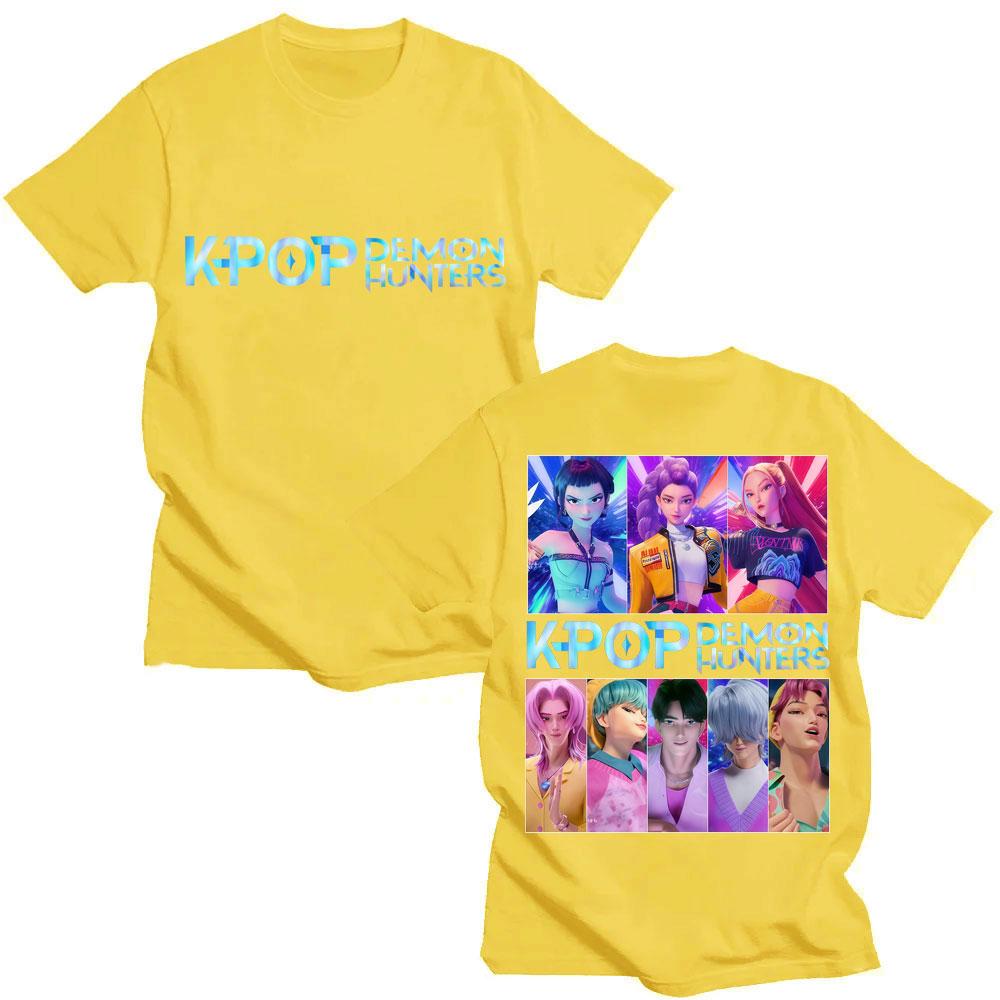 KPop Demon Hunters Huntrix Saja Boys Graphic T-shirts Men Women Fashion Manga Short Sleeve Oversized 100% Cotton Casual T Shirts