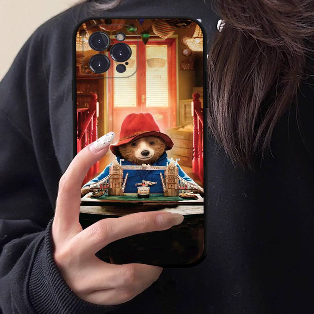Cute P-Paddington B-BearS Black TPU Phone Case For Iphone17 Air 16 15 14 13 12 Pro 11 Pro Max Plus Protective Cover Case