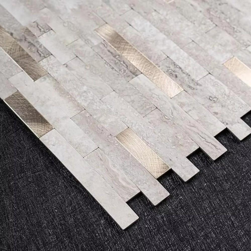 Waterproof 3d Tiles PVC Wall Panels New Marble Tile  For Bedroom Living Room