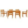 Garden Dining Set 7 Pcs Brown Solid Acacia Wood