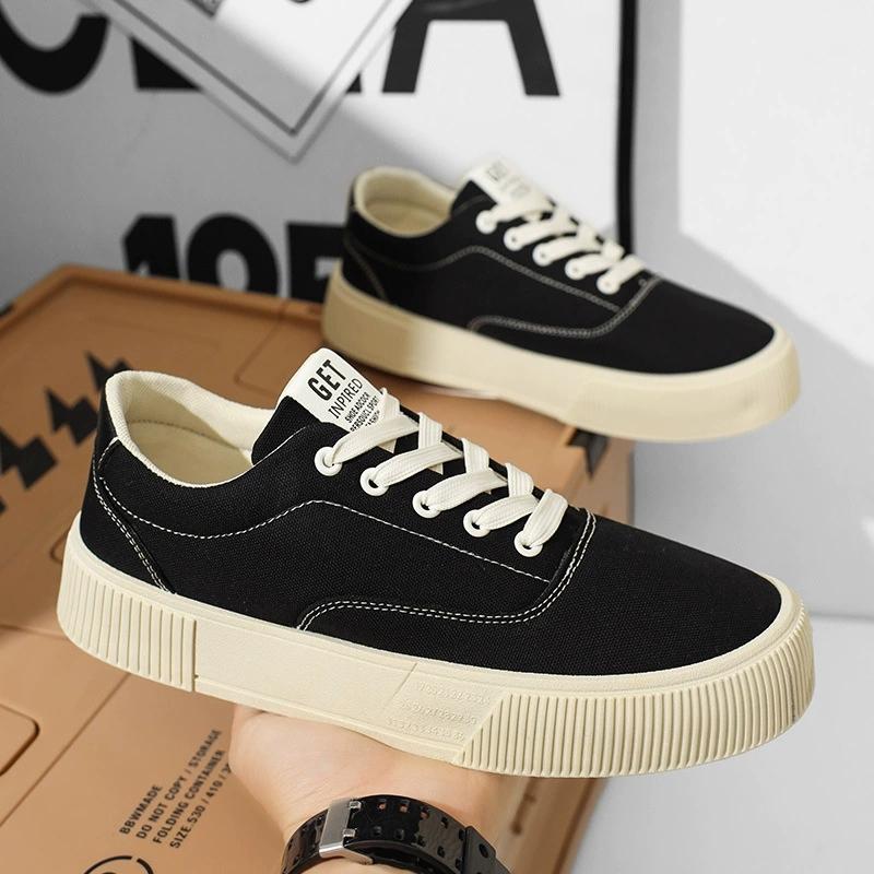 

Trendy Men Canvas Shoes Breathable Mens Casual Shoes 2026 New Non-slip Male Sneakers Sport Skateboard Shoes Zapatillas De Hombre 39 чорний