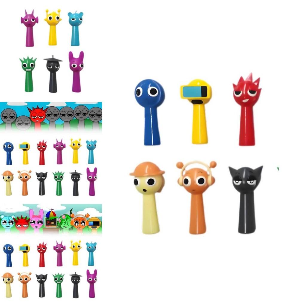 Adorable 3-3.5 Inch Rhythm Box Hand Figurine Models Set Of 12 Colorful Pvc Cake Decorations