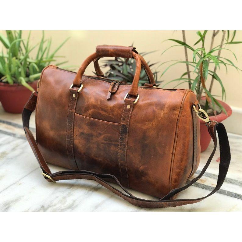 Leather Tote Bag Free Personalised Gifts for Her, Travel Gift Beach Bag Groomsmen Gifts, Beautiful Memorial Gift, Christmas Day Weekend Bag