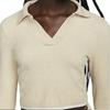 Nike Maglione Polo Monocolore FW22 con Colletto Donna Top Bianco Sporco DN3221-219