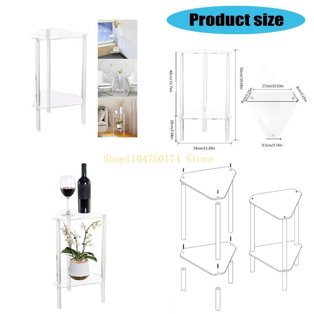 Acrylic Coffee Table Clear Multipurpose Furniture Sturdy Side Table Transparent Desk Polygonal Shape Bedroom Nightstand top sale