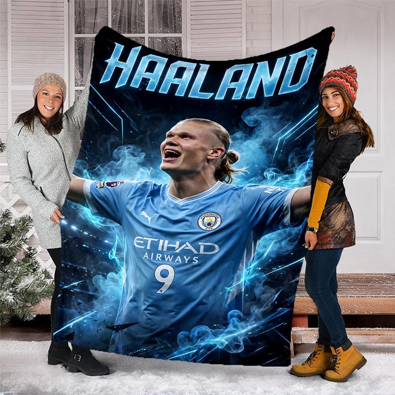 1pc Haaland13 Theme Blanket - Digital Print, Polyester, Cozy for All Seasons, Perfect for Outdoor, and Travel