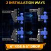 Adjustable Trailer Hitch, 2' Receiver, 6' Drop/Rise, 2' & 2-5/16' Ball, 21,500 GTW, Anti-Theft Locking Pins