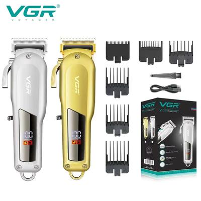 Men's Skin-friendly All-metal High-power Electric Hair Clipper with LCD Display High-power Long-lasting Battery Rechargeable and Plug-in Dual-purpose