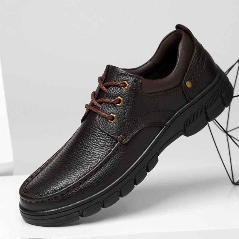 Big Size 38-47 Mens Tooling Business Oxford For Men Genuine Leather Luxury Brand Men'S Shoes Casual Lace-Up Dress Formal Loafers