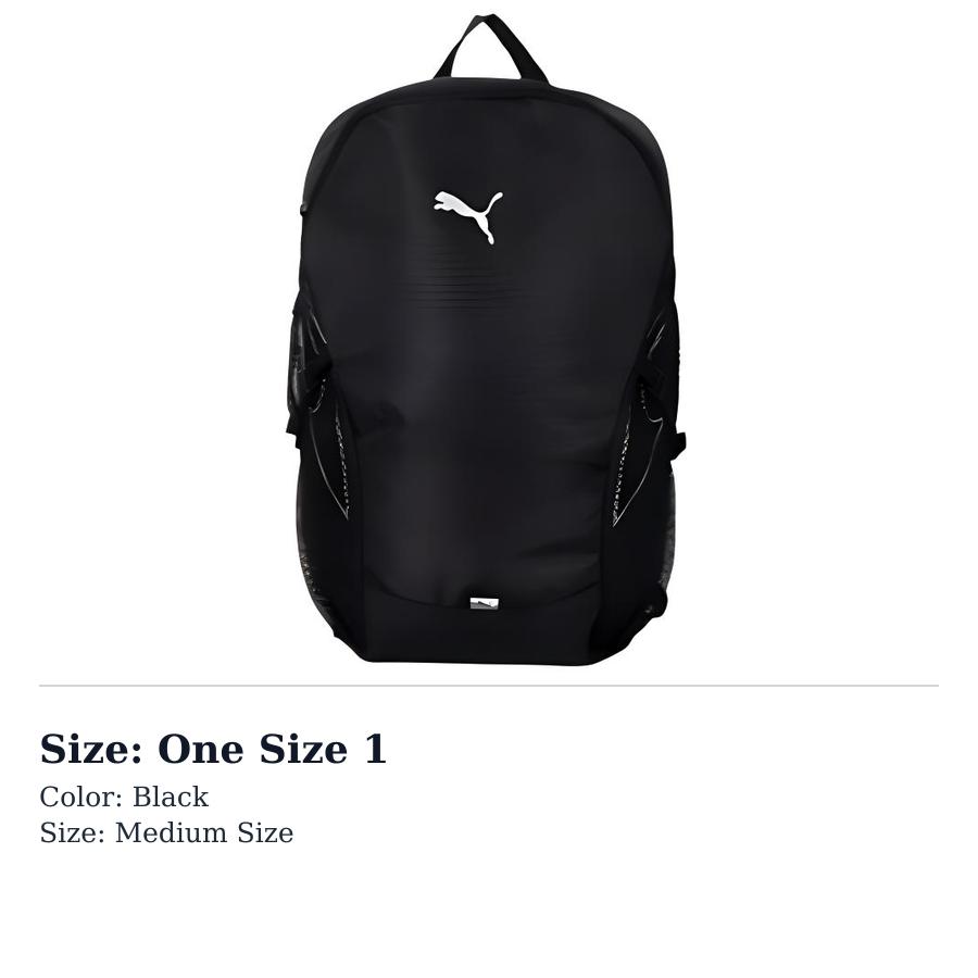 PUMA Fabric Backpack Medium Unisex Black