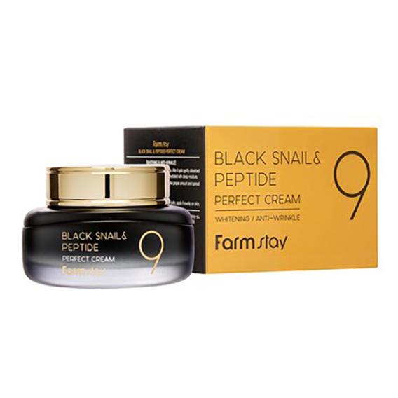 FARM STAY Cremă Perfectă Black Snail & Peptide 9 – Îngrijire Anti-Rid & Elasticitate cu Mucină de Melc și Peptide, Coreeană