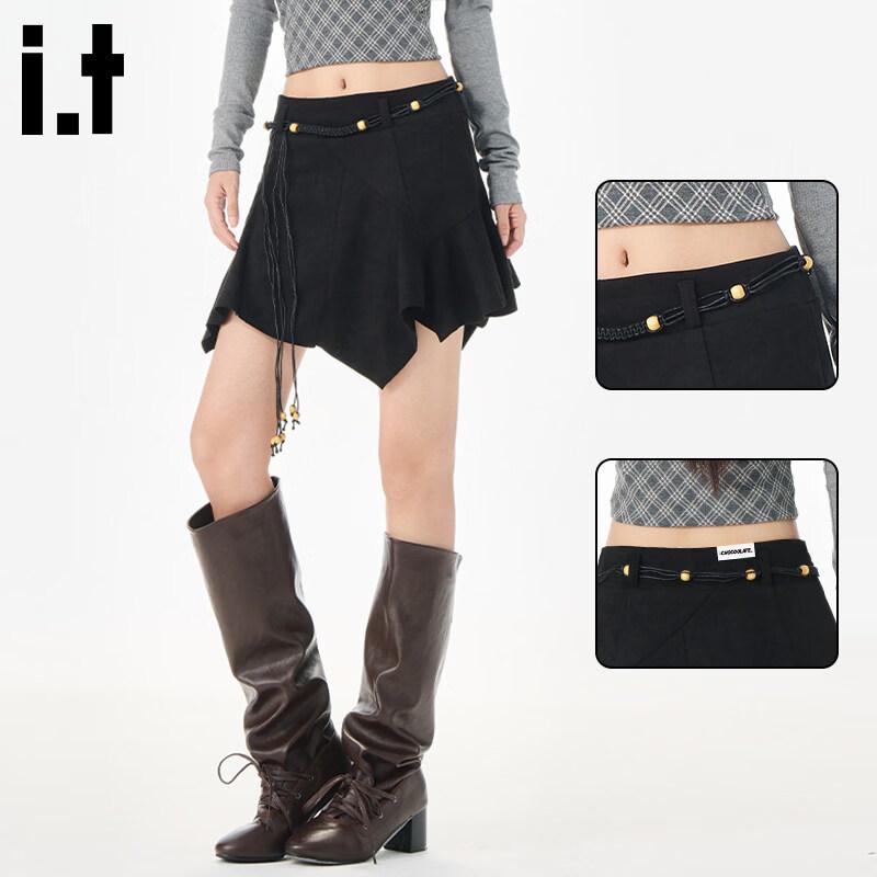 :CHOCOOLATE It American Retro High-Waisted Asymmetric Short Skirt