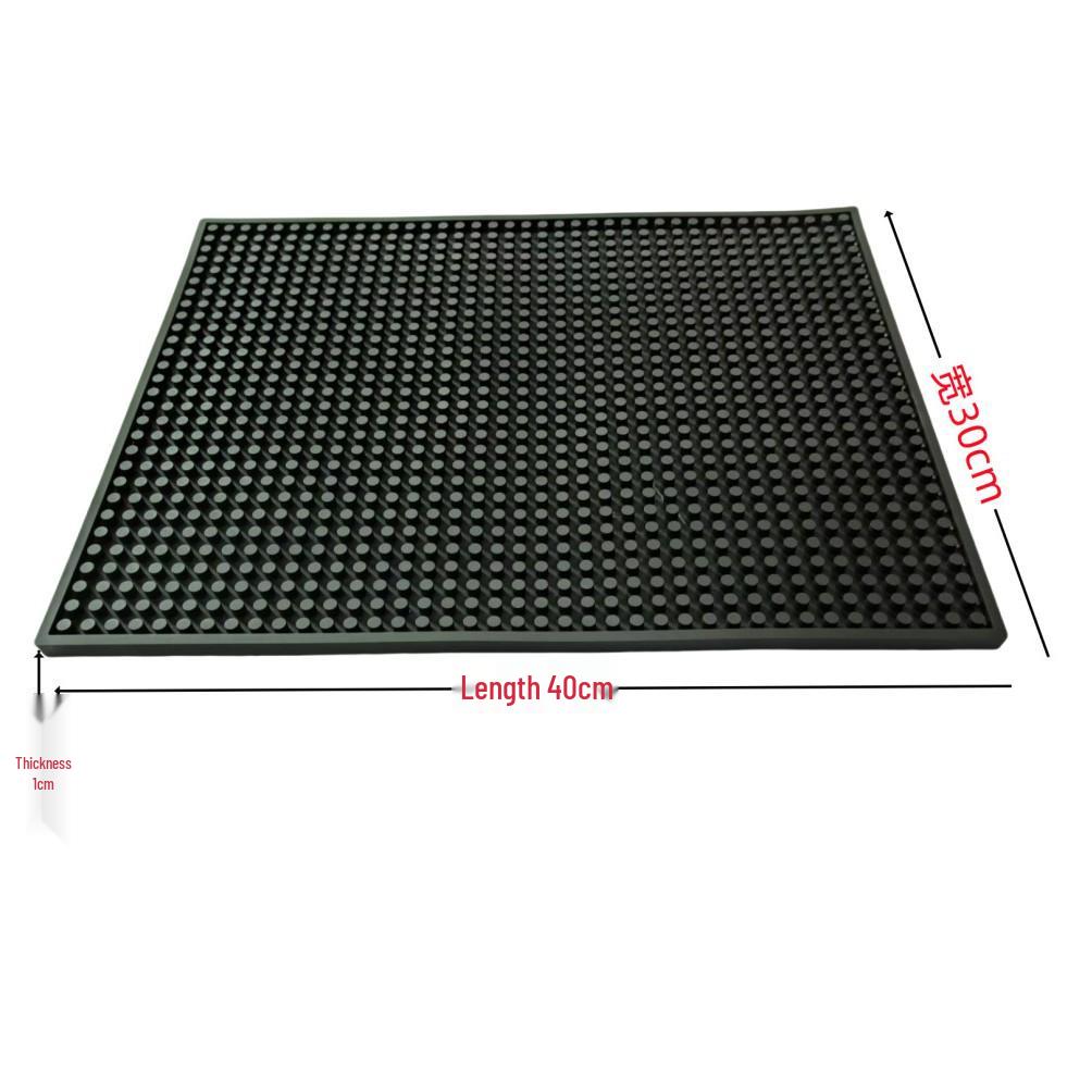 Black Non-slip Heat-insulating Rubber Bar Mat and Teaware Drainer Coaster