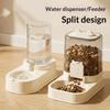 Split Design Automatic Pet Feeder And Water Dispenser Set Gravity Refill Food And Water Bowls For Cats And Dogs