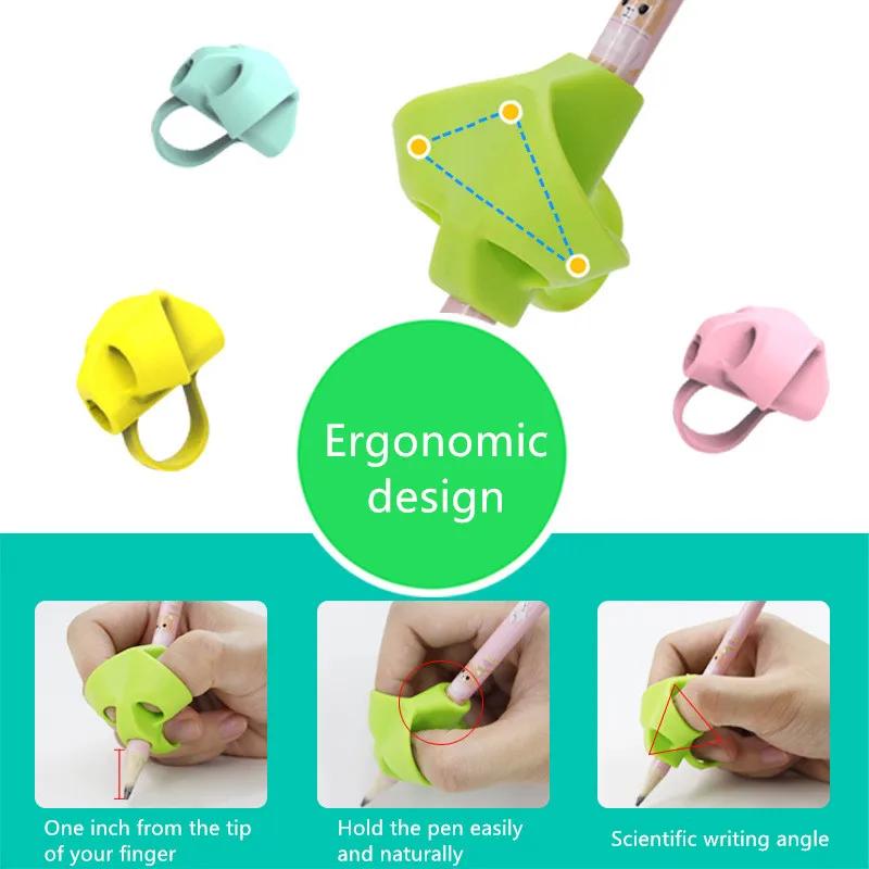 1Pc Finger Silicone Pencil Cuffs Child Pencil Adapter Writing Corrector Stationery Aid Grip Posture Correction Device