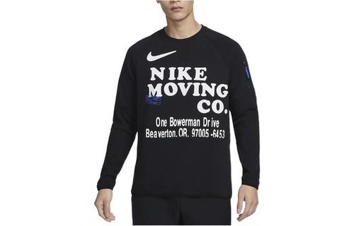Nike Dri-FIT Letter Print Crew Neck Long Sleeve Sweatshirt DX0903-010 M чёрный