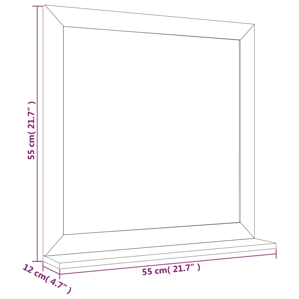 Wall Mirror 55x55 cm Solid Walnut Wood