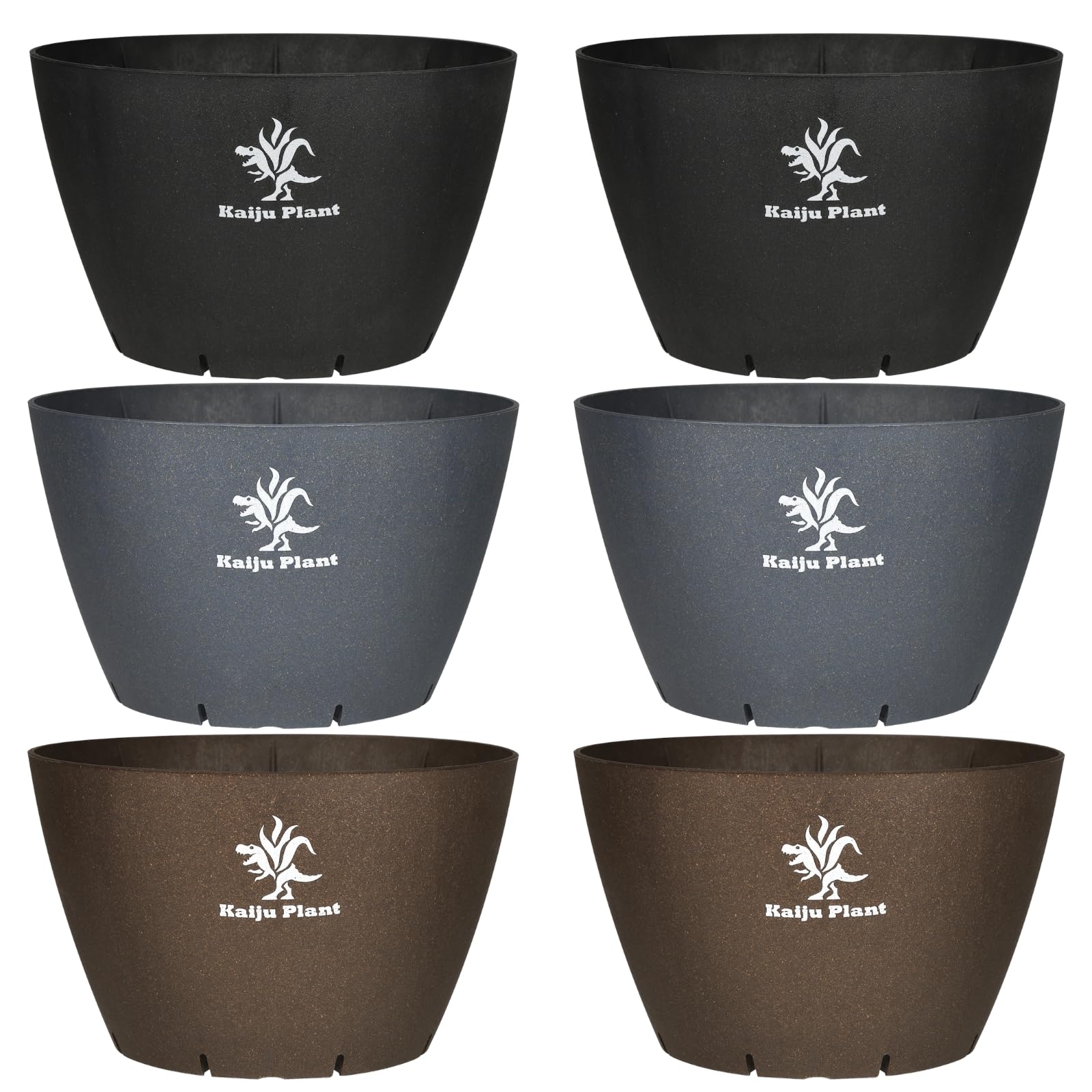 

Kaiju Plant Slit Size Recycled Wheat Straw Plastic Flower Tuberous Cactus Color Eco6.5 Pot, 6.5, Pot, Pot, Agave, (6 Pieces/3 Mix/Logo)