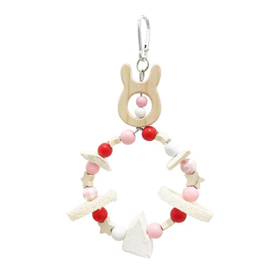 Wooden Parrot Swing Hanging Bird Perch Bird Chew Toy Birdcage Pet Accessory for Cockatiels Lovebirds Budgerigars