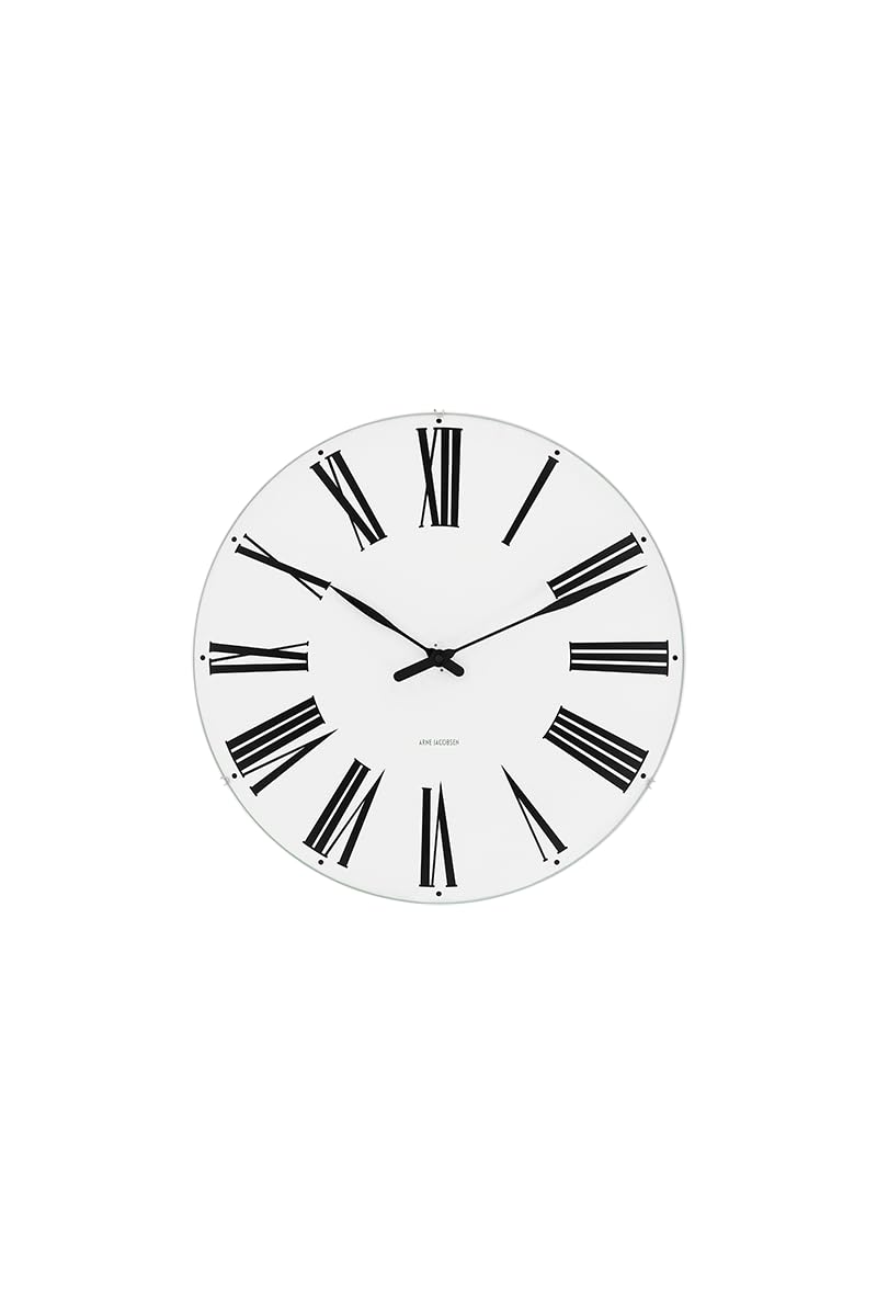 

ARNE JACOBSEN 21cm Wall Clock Scandinavian Design Design without Second ROMAN 43632 White (Quiet Hand) білий